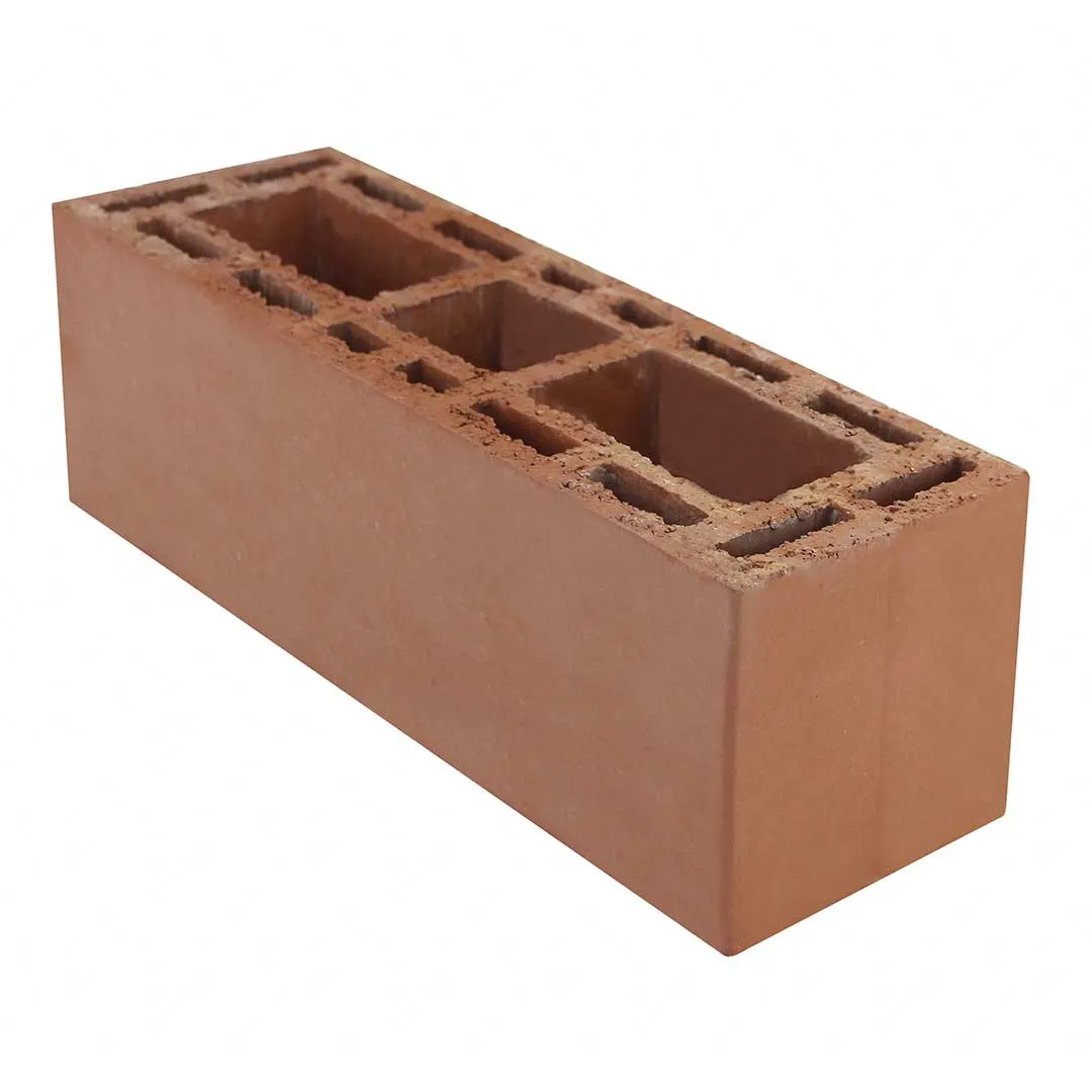 Ladrillo Estructural de Perforación Vertical Doble Pared Medio Fachada Rojo
